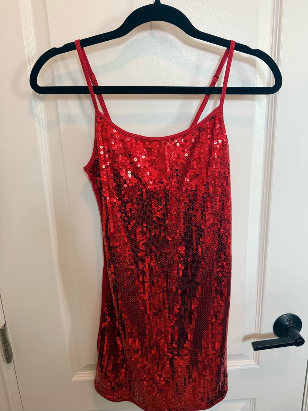 Dreamgirl Red Sequin Slip Dress - Chemise